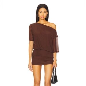 Superdown Olya Mini Dress Chocolate Brown
